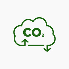 CO2 Cloud zero emission vector design icon