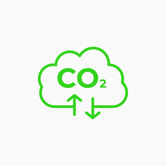 CO2 Cloud zero emission vector design icon