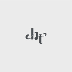 Classy black fashion beauty monogram initial logo letter simple and minimalism HT