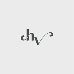 Classy black fashion beauty monogram initial logo letter simple and minimalism HV