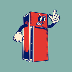 Retro character design of the refrigerator