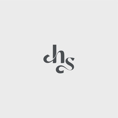 Classy black fashion beauty monogram initial logo letter simple and minimalism HS