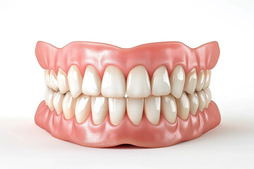3d render of jaw with teeth and dentures over white background . Generated Ai 
