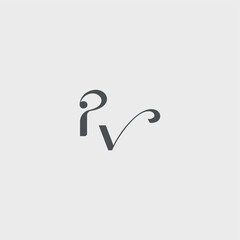 Classy black fashion beauty monogram initial logo letter simple and minimalism IV