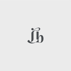Classy black fashion beauty monogram initial logo letter simple and minimalism JB