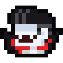 Pixel art cartoon vampire portrait icon
