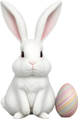 Fototapeta premium A cute Easter bunny with egg clipart.