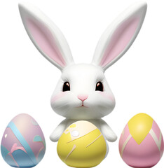 A cute Easter bunny with egg clipart.