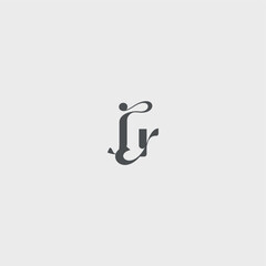 Classy black fashion beauty monogram initial logo letter simple and minimalism JR