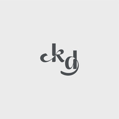 Classy black fashion beauty monogram initial logo letter simple and minimalism KD