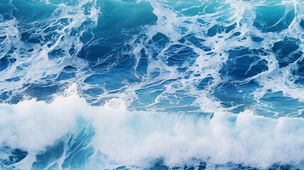 Obraz premium Background of beautiful blue ocean waves, photo shot