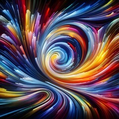 Obraz premium Chromatic Wave showcasing abstract colorful shapes shimmering in a cosmic display