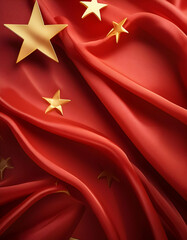 Hyper-realistic wallpaper of a China flag