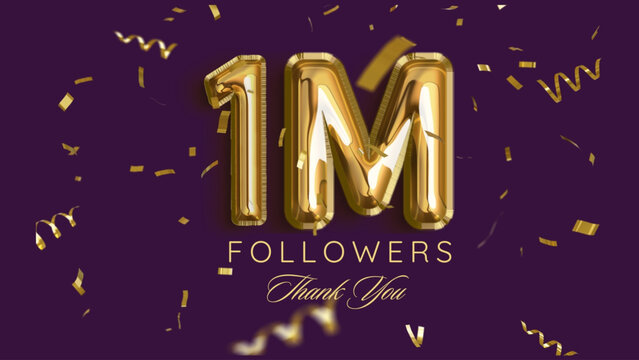 Thank you followers peoples, 1m online social group, happy banner celebrate, Vector illustration