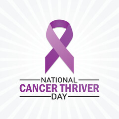 National Cancer Thriver Day. Health concept. Template for background, banner, card, poster with text inscription.