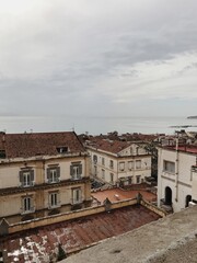 Old historic Italian architecture. Traditional European old town buildings in Naples, Italy. Vacation travel background