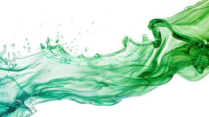 green liquid on a transparent background does not go beyond the picture 