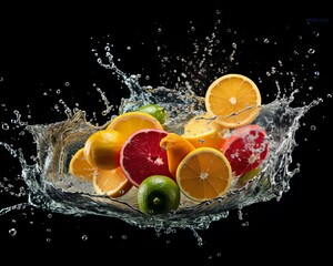A photo of a variety of citrus fruits, including oranges, lemons, limes, and grapefruit, arranged in a visually appealing way