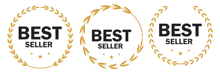 Vintage Bestseller Vector Icons. Set Of Isolated On White Background Bestseller Labels. Vector illustration. EPS 10