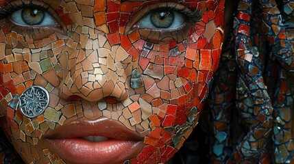 Mosaic of girl's face