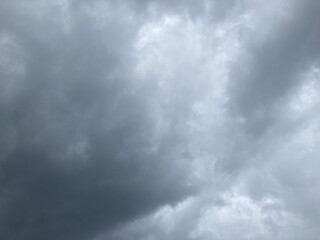 Thunderclouds before rain in the village