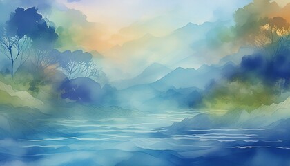 Aqua Dreams: Captivating Abstract Watercolor Background"