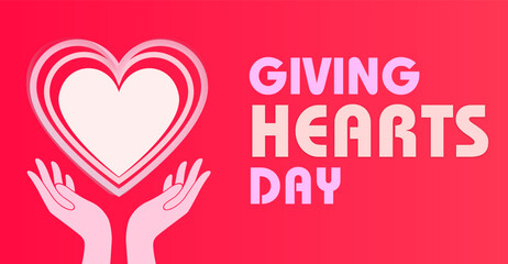 Giving hearts day, banner, poster, card design