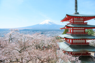 春の新倉山浅間公園からの景色