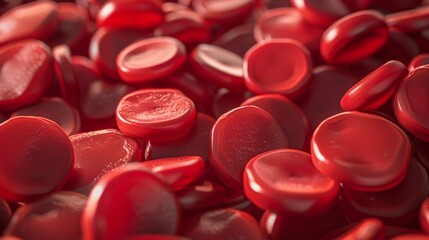 Human red blood cell, 3D rendering. Concept for medical health care. Blood cells with cut paths