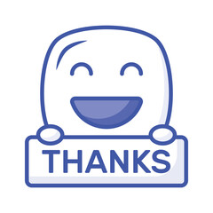 Grab this carefully crafted icon of thanks emoji, ready for premium use