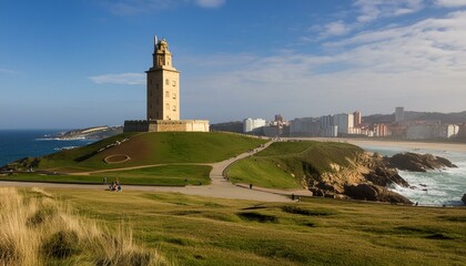 Ancient Beacon: Tower of Hercules in A Coruna, Spain"