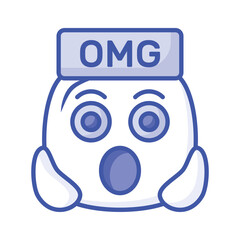 Oh My God expression emoji vector design, editable vector