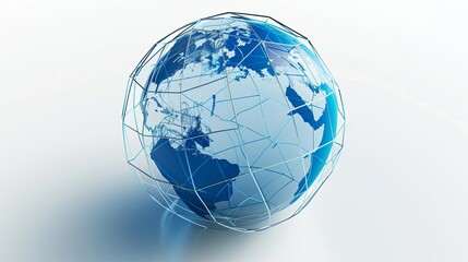Image of a globe surrounded by interconnected lines, representing global collaboration