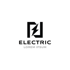 Dynamic electric logo symbol for innovative energy branding and technology design