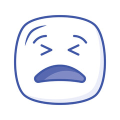 Painful expression, trendy icon of pain emoji, editable vector