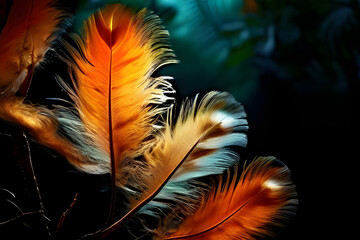 Plants and animals living in magnificent and beautiful nature, the texture of animal fur or feathers, the shape and color of the leaves, and the harmony of light and shadow, ai, generative, 생성형, 美しい自然