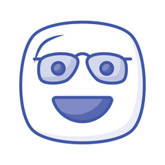 Nerd emoji icon design, ready for premium use vector
