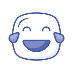 An edible icon of laughing emoji, easy to use and download