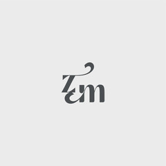 ZM letter simple and minimalism Classy black fashion beauty monogram initial logo