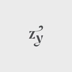 ZY letter simple and minimalism Classy black fashion beauty monogram initial logo
