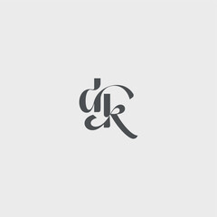 Classy black fashion DK simple and minimalism beauty monogram initial logo letter