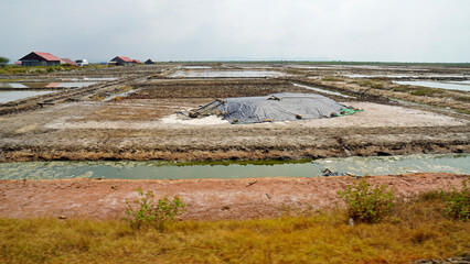 huge salt fields near kampot