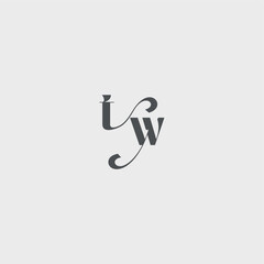 simple and minimalism TW beauty monogram initial logo letter Classy black fashion
