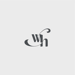 simple and minimalism WH beauty monogram initial logo letter Classy black fashion