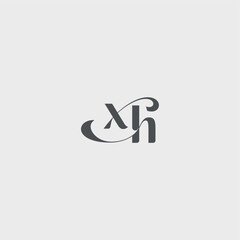 XH letter simple and minimalism Classy black fashion beauty monogram initial logo