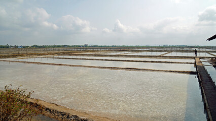 huge salt fields near kampot