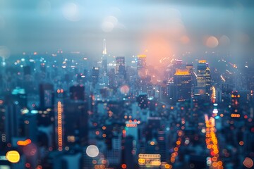 Captivating Cityscape Blur:A Mesmerizing Night View of a Modern Metropolis Skyline