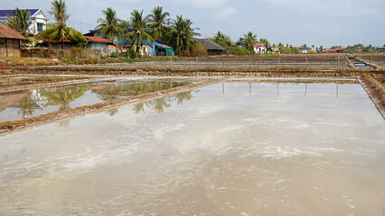 huge salt fields near kampot