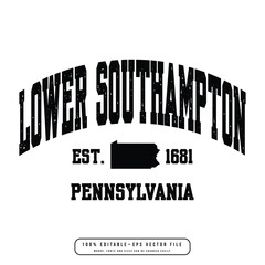 Lower Southampton text effect vector. Editable college t-shirt design printable text effect vector