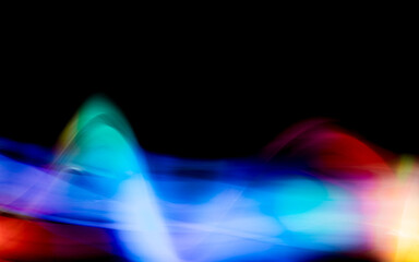 Abstract colorful irregular lines background. Long exposure. Light painting photography.